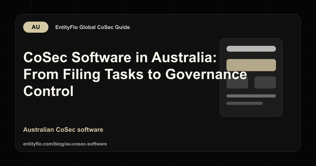 CoSec Software in Australia: From Filing Tasks to Governance Control