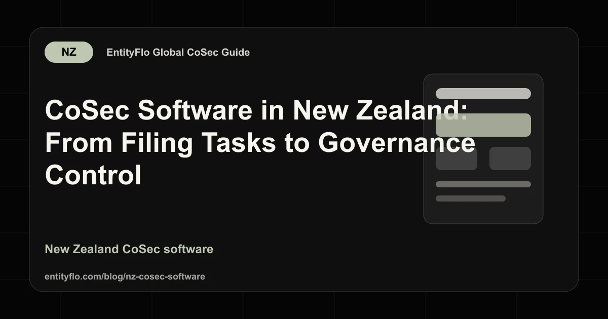 CoSec Software in New Zealand: From Filing Tasks to Governance Control