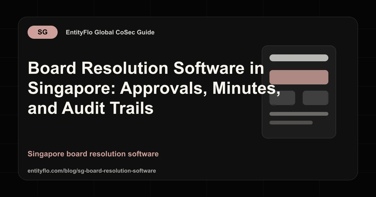 Board Resolution Software in Singapore: Approvals, Minutes, and Audit Trails