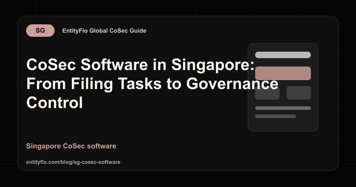 CoSec Software in Singapore: From Filing Tasks to Governance Control