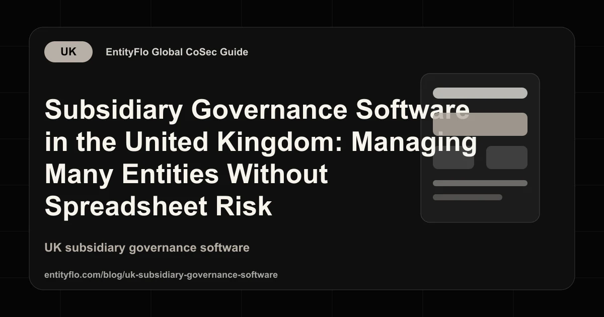 Subsidiary Governance Software in the United Kingdom: Managing Many Entities Without Spreadsheet Risk