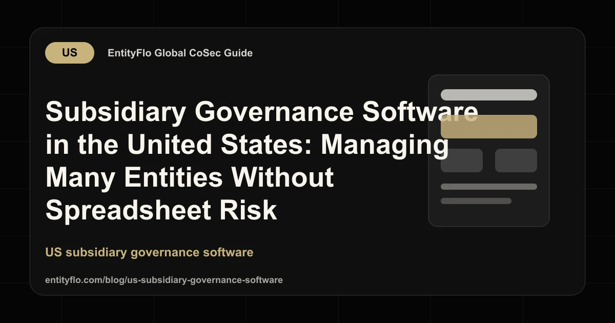 Subsidiary Governance Software in the United States: Managing Many Entities Without Spreadsheet Risk